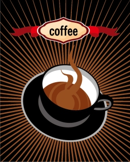 珈琲を題材にした背景 coffee theme vector イラスト素材