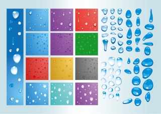 水滴のクリップアート Water Drops イラスト素材